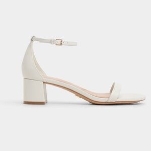 ALDO Calliope Heeled Leather Sandal, Block heel in bone - size 6.5 US. 37 EU